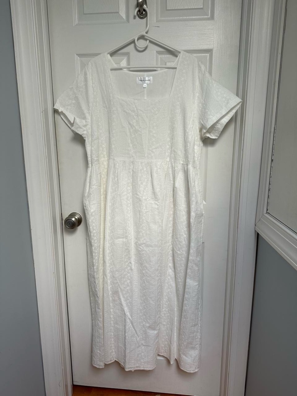 Tradlands White Maxi Dress with Square Neck